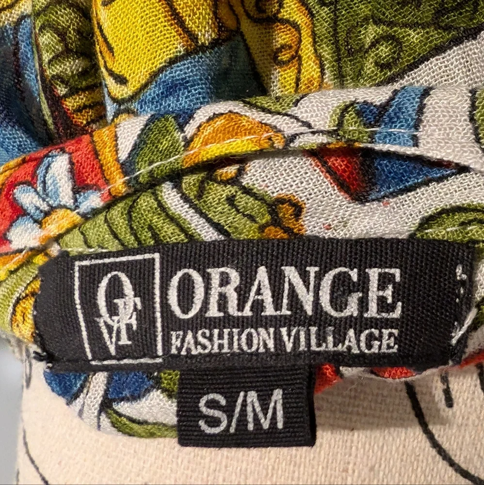 Women's Whimsigoth Orange Fashion Village Celestial Aline Midi Dress Size S/M - Picture 8 of 9